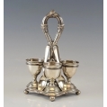 19C Antique Austrian Silver Egg Server Cups Spoons