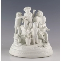 19C Antique French Sevres Biscuit Porcelain Group Figurine Cherubs