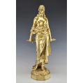19C Austrian Gilt Bronze Sculpture of Judith Jewish mythology E.Tell (1858-1928)
