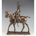 19C Bronze Sculpture of Hussar Pierre N.Tourgueneff ( Russian/French 1853-1912 )