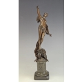 19C Franz Rosse (German 1858-1900) Bronze Sculpture Art Nouveau Psyche Butterfly