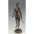 19C French Bronze Statue J.A Houdon (1741-1828) Diana The Huntress