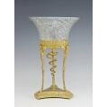 19C French Egyptian Revival Gilt Bronze Crystal Centerpiece