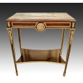 19C French Mahogany Gilt Bronze Marble Center Table