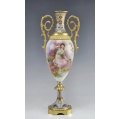 19C French Sevres Style Porcelain Gilt Bronze Enamel Vase