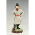 19C Russian Gardner Porcelain Figure of a Coachman (Yamshchik), Verbilki