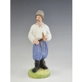 19C Russian Gardner Porcelain Figurine of Ukrainian Peasant