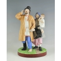 19C Russian Gardner Porcelain Group Figurine of Drinking Peasant