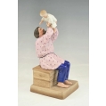 19C Russian Gardner Porcelain Group Figurine of Father and Child