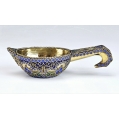 19C Russian Gilt Silver Enamel Kovsh