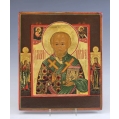 19C Russian Orthodox Kovcheg Icon St.Nicholas The Wonderworker