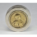 19C Russian Silver Box Catherine the Great Medal