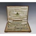 19C Russian Silver Serving Set Box Morozov