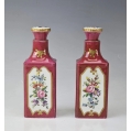 Antique 19C French Sevres Porcelain Pair Parfum Bottles