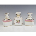 Antique 19C French Sevres Style Porcelain Group Parfum Bottles