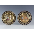 Antique French Pair Sevres Porcelain H/P Cabinet Plates