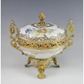 Antique French Sèvres Dèposè Porcelain Gilt Bronze Candy Potpourri Dish