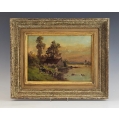 Antique Oil Painting Pertroff Russian/French Landscape