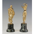 Antique Pair Gilt Bronze Sculptures Dancers Jose Dunach ( Spanish/French...
