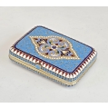 Antique Russian Silver-Gilt Cloisonné Enamel Box, 88, Moscow c.1900