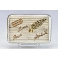 Antique Russian Silver Gold Cigarette Case with Souvenirs