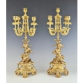 Beautiful 19C French Gilt Bronze Figural Pair Candelabras
