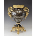 Beautiful 19C French Gilt Patinated Bronze Vase Flower Pot