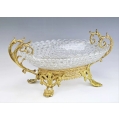 Beautiful Large French Gilt Bronze Val St. Lambert Crystal Centerpiece
