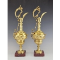 Beautifull Large 19C French Pair Gilt Bronze Ewers Napoleon III