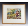 David Burliuk ( American/Russian 1882 - 1967 ) Watercolor Painting Christie's