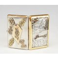 Exceptional Imperial Russian Silver-Gilt & Gold Mounted Cigarette Case with Gemstones