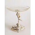 Exquisite 19C Austrian Figural Silver Cut Crystal Centerpiece Tazza