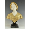 Fine 19C French Gilt Bronze Marble Bust Statue Affortunato Gory ( 1895-1925 )
