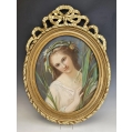 Fine 19C French Portrait Painting Alphonse Giroux Paris Giltwood Frame