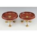 Fine 19C French Rouge Marble Ormolu Bronze Grand Tour Pair Compotes Tazzas