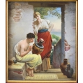 Fine Antique German KPM Porcelain Plaque Art Wins The Heart