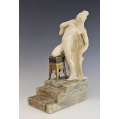 Fine Antique Italian Carved Marble Alabaster Statue Pietro Ceccarelli(1888-1949)