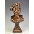 Fine Large 19C French Bronze Bust Emile Pinedo ( 1840 - 1916 ) Floreal