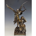 Fine Large 19C French Patinated Bronze Sculpture Henry Levasseur ( 1853-1934 )