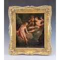 French Rococo, Late 18th/Early 19th c., Venus and Cupid Bathing, Oil on Panel