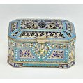 Exceptional 19C Russian Gilt Silver Cloisonne & Plique a Jour Enamel Box