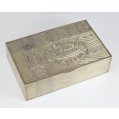 Imperial Russian Silver-Gilt Cigar Box with Simulated Wood Grain Decoration