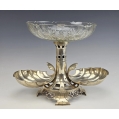 Large 19C Austrian Silver Crystal Serving Centerpiece