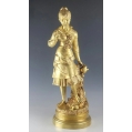 Large 19C French Gilt Bronze Sculpture Signed J. Lecompre