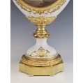 Large 19C French Sevres H/P Porcelain Gilt Bronze Vase Signed