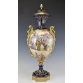 Large 19C French Sevres Porcelain Gilt Bronze Vase