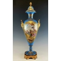 Large 19C French Sevres Porcelain Gilt Bronze Vase