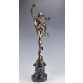Large 19C Giambologna Bronze Sculpture of Mercury Hermes