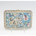 Large 19th century Imperial Russian Silver-Gilt Cloisonné Enamel Cigar Box