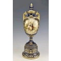Large Antique Austrian Royal Vienna H/P Porcelain Vase Urn